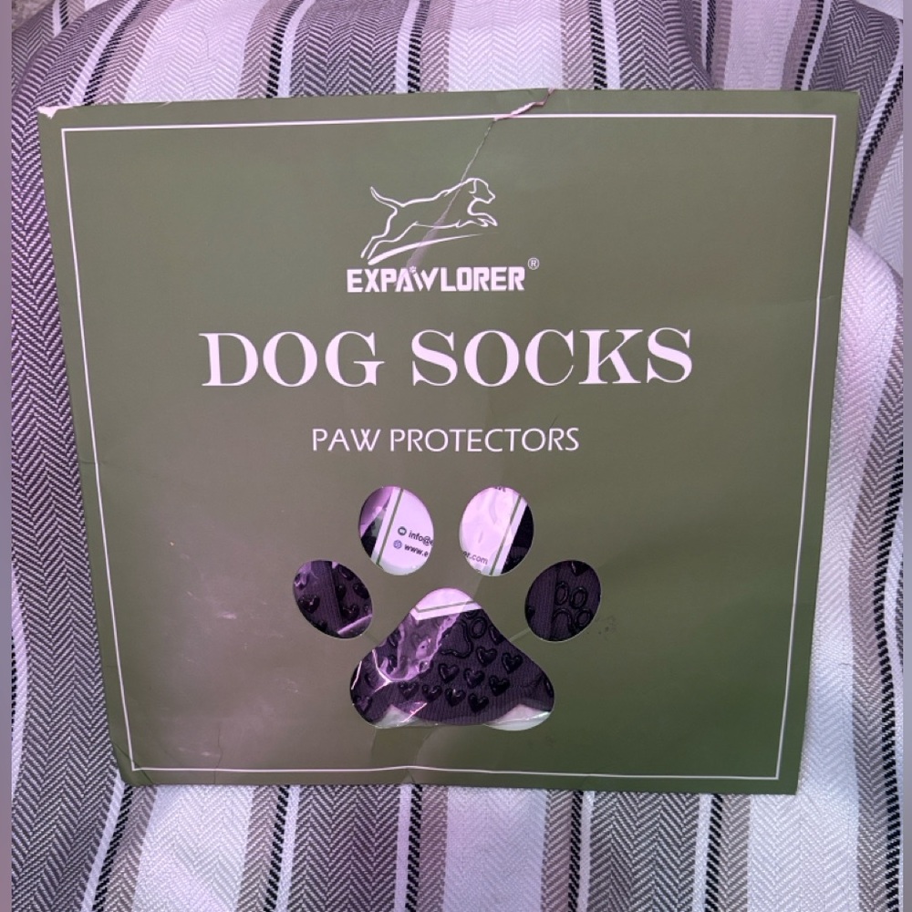 Expawlorer Dog Socks Paw Protectors - Black Size Medium NWT